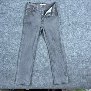 Levis 511 Jeans Womens Size 27x28 Gray Slim Fit Button Fly Stretch Denim Casual